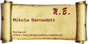 Mikola Bernadett névjegykártya