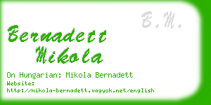 bernadett mikola business card